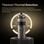 AquaJoy Titanium Water Bottle 620ML - Lightweight Insulated Bottle | Bottled Joy