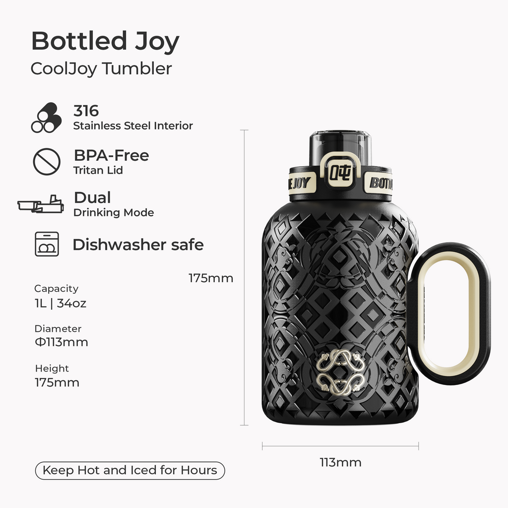 CoolJoy Sport Tumbler 1L - Limited Edition Insulated Sports Bottle | Bottled Joy