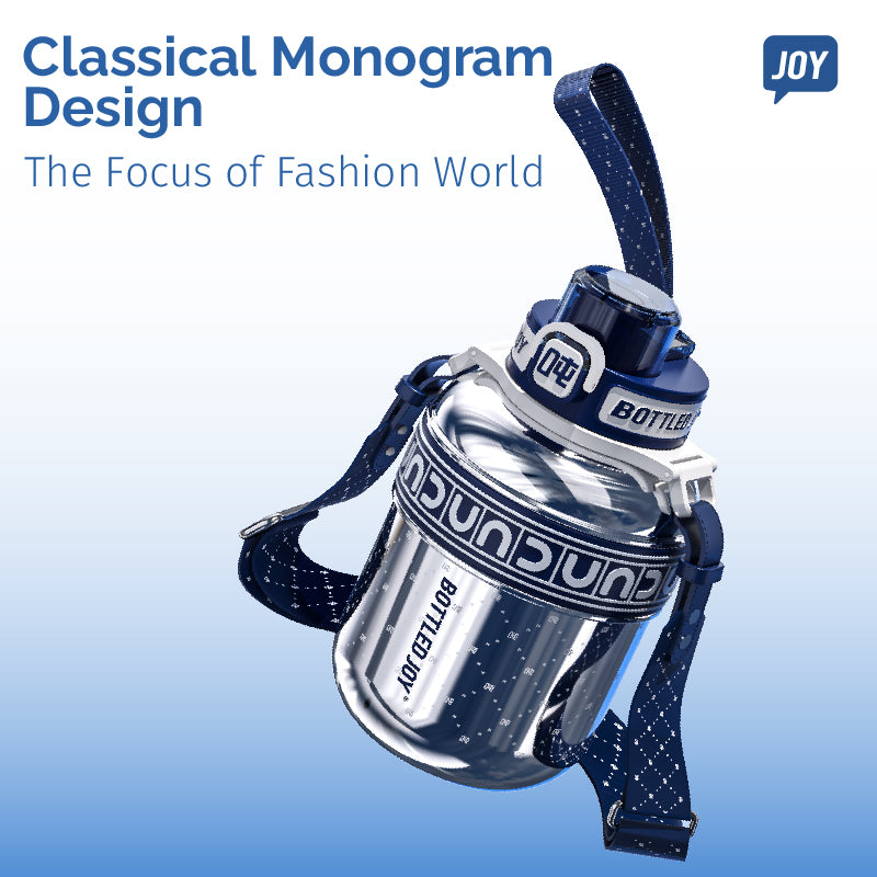 HydroJoy Monogram Water Bottle 1L - Insulated Stainless Steel Bottle | Bottled Joy