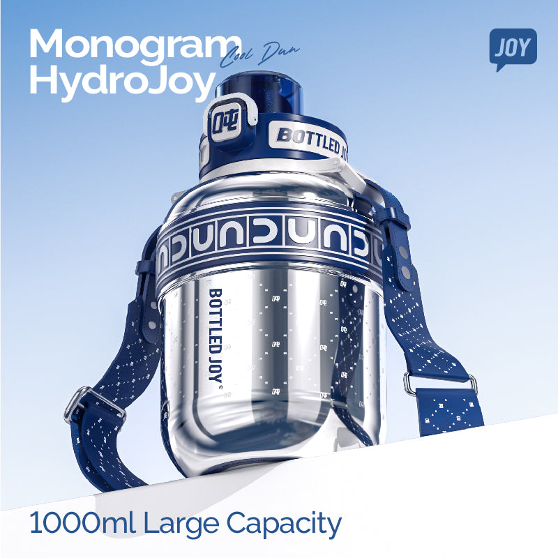 HydroJoy Monogram Water Bottle 1L - Insulated Stainless Steel Bottle | Bottled Joy